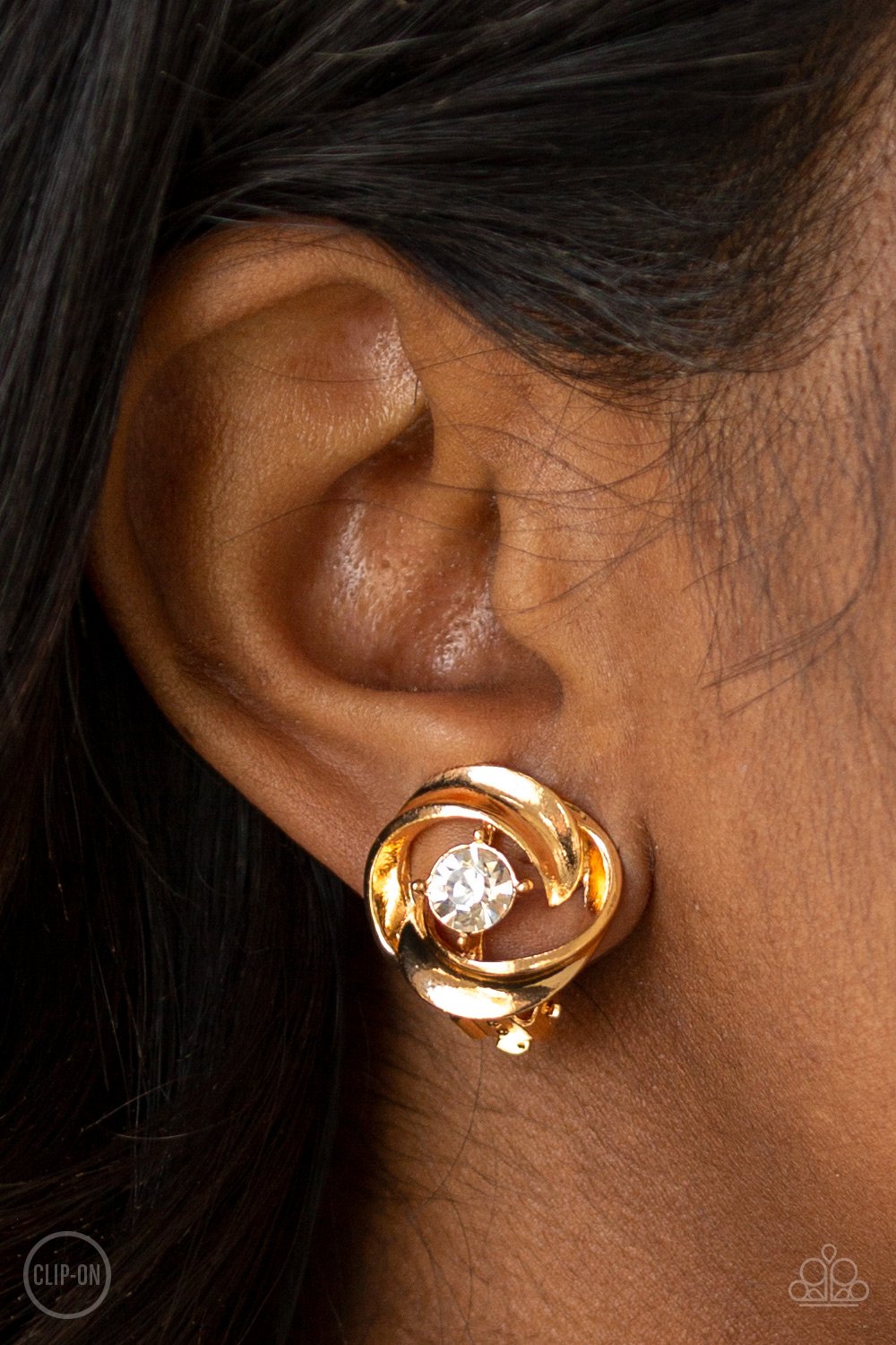 Girl Whirl - Gold Clip-on